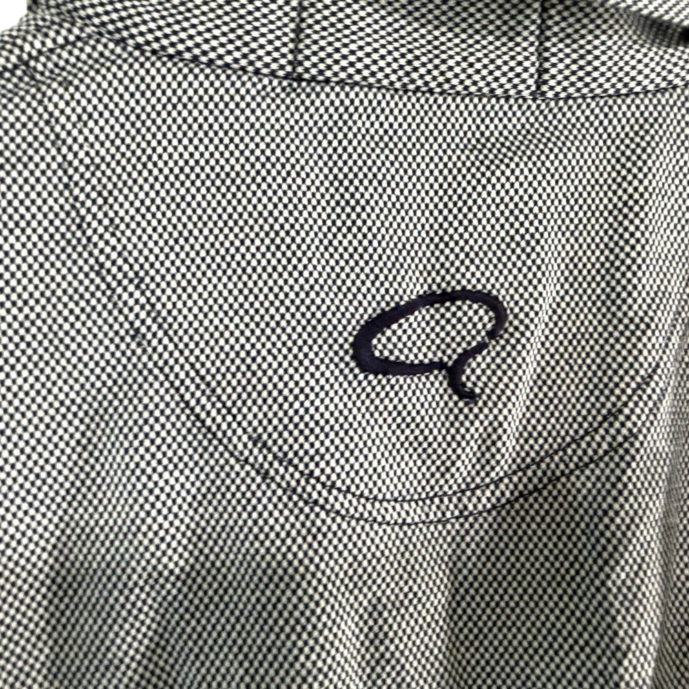 Aureus Mens Egyptian Cotton Polo Shirt Large Navy White Houndstooth Golf Pocket - Picture 5 of 9